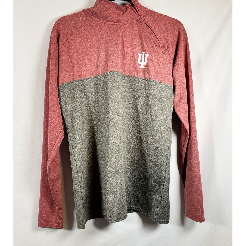 Indiana Hoosiers Women's Asymmetrical Side Zip Athletic Pullover Top Size Large